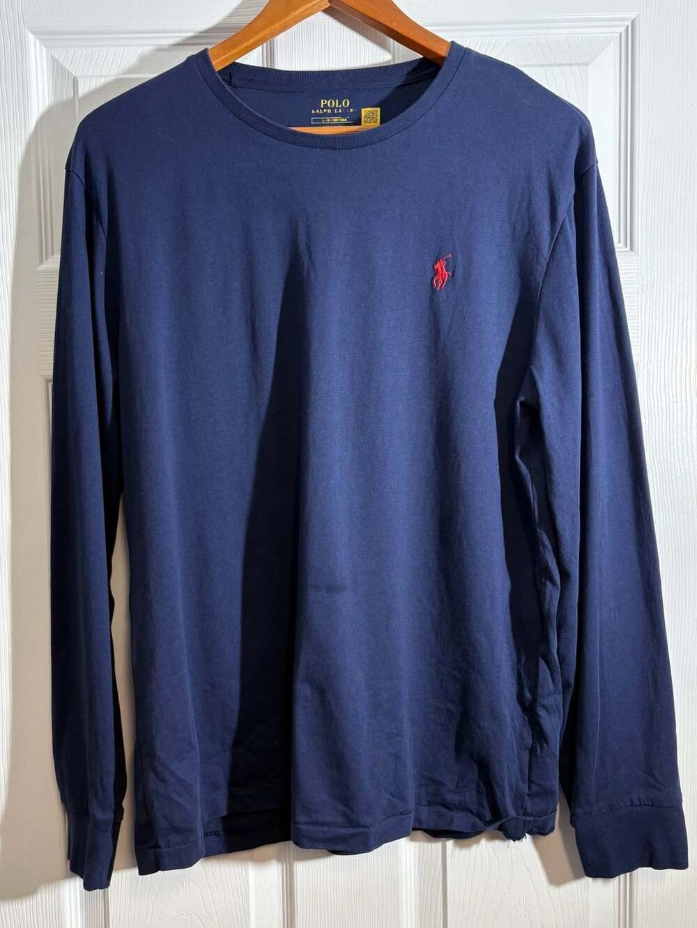 Polo Ralph Lauren Long Sleeve T-Shirt Size L Blue Red Pony Logo
